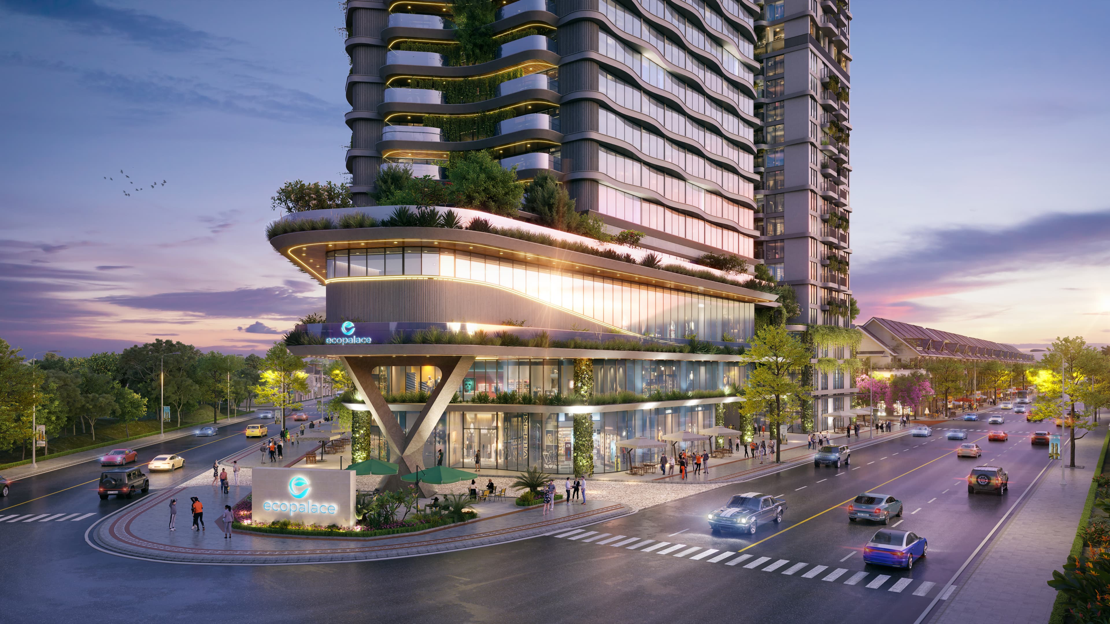 Chân toà nhà EcoPalace Đắk Lắk